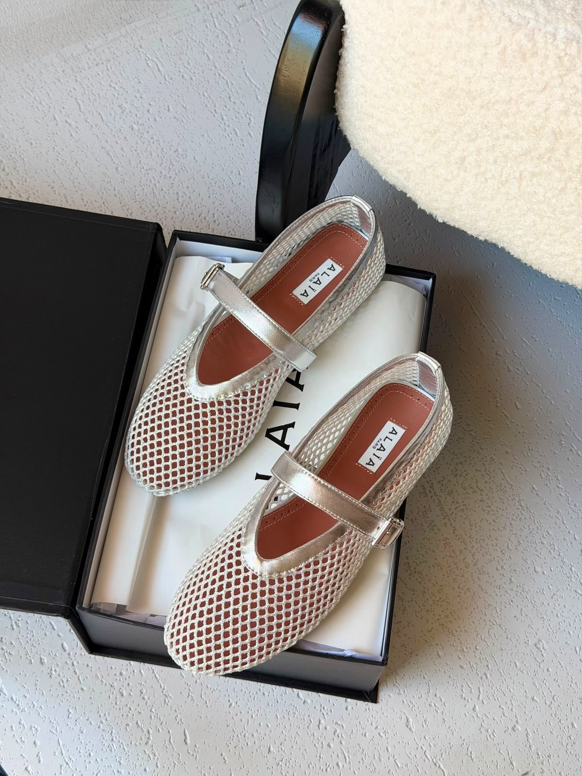Alazia Ballet Flats (Silver)