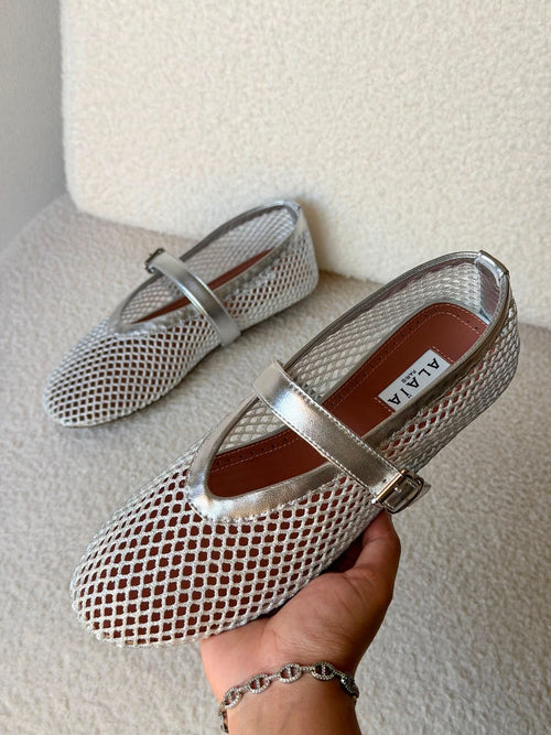 Alazia Ballet Flats (Silver)