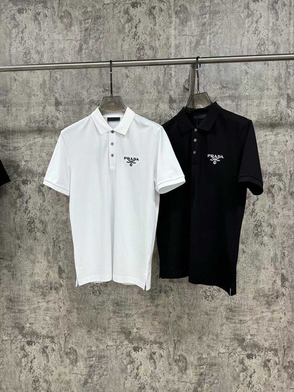 Men’s Prada Polo Shirt, Black and White 