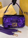 Womens Fendi Purole Sparkle Sequin Bag 